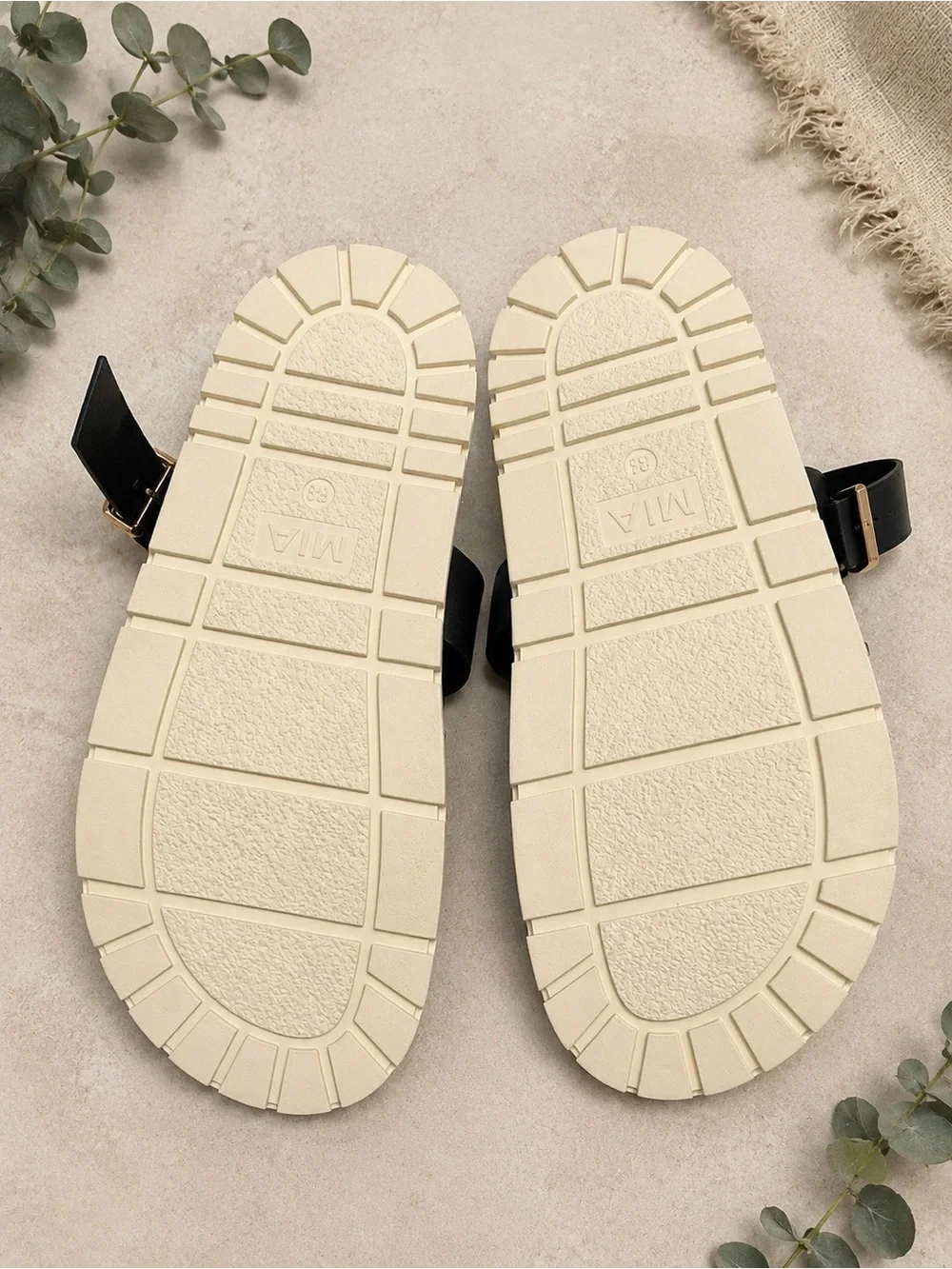 MIA Women’s Fisherman Slide Sandals Black Size 8.5 Chunky Sole NWOB